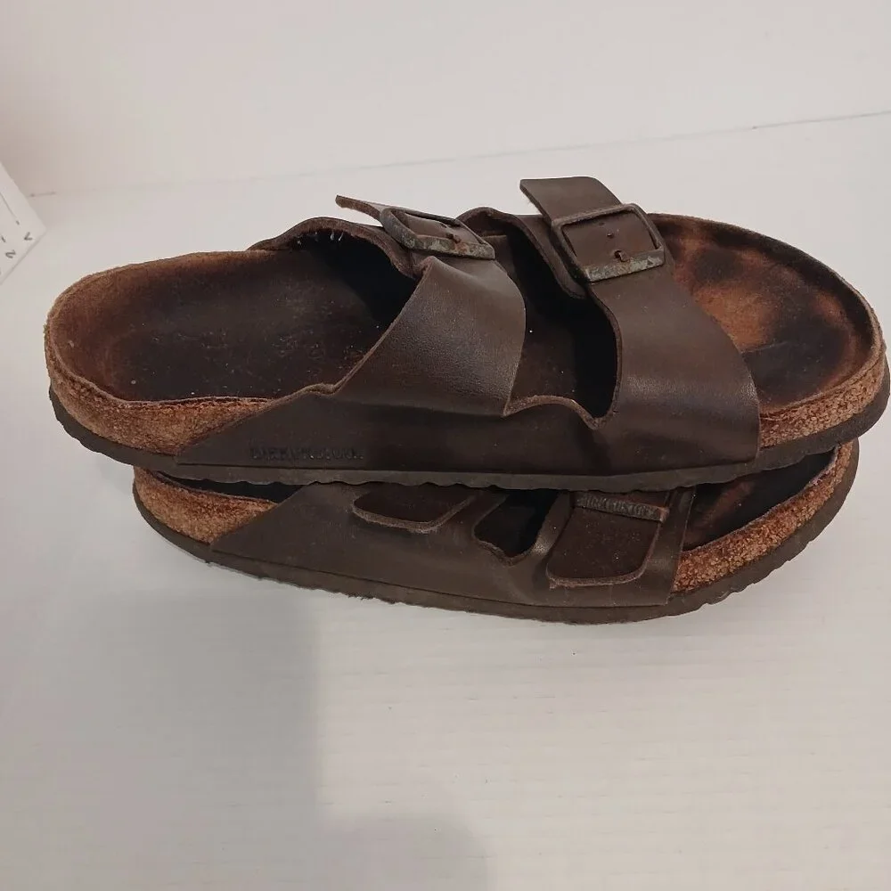 Birkenstock Double Strap Sandals Brown 11-11.5 in Long - Picture 2 of 13